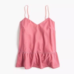 J Crew pink velvet Peplum camisole Petite 6